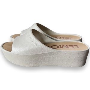 Lemon Jelly Platform Sandals Wedges Lightweight Chunky Summer Slides Size 8